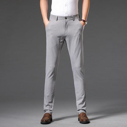 Men's Pin Stripe Straight Cut Pants - RMKA SELECT home Theatre