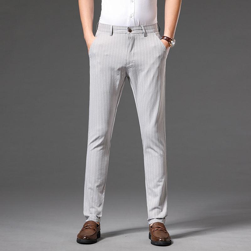 Men's Pin Stripe Straight Cut Pants - RMKA SELECT home Theatre